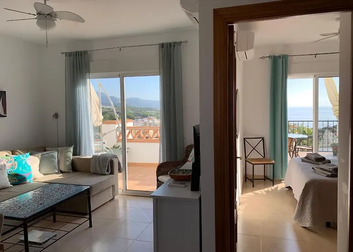 Playa Burriana, Stor Terass, Havsutsikt, Pool Apartment Nerja